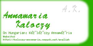 annamaria kaloczy business card